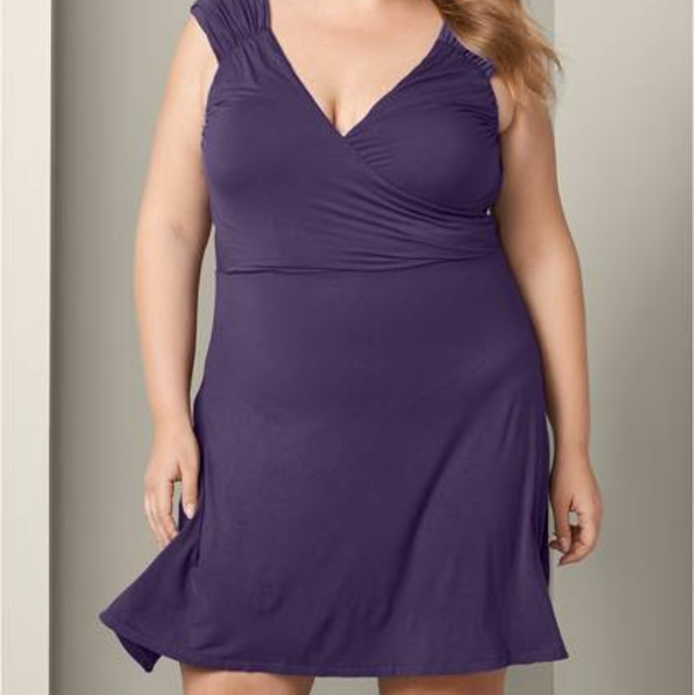 Venus Drape Front Dress 1X